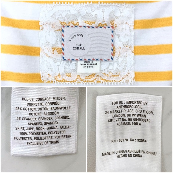 Anthropologie- Postmark Yellow Stripe Mix Top XS - Picture 7 of 7